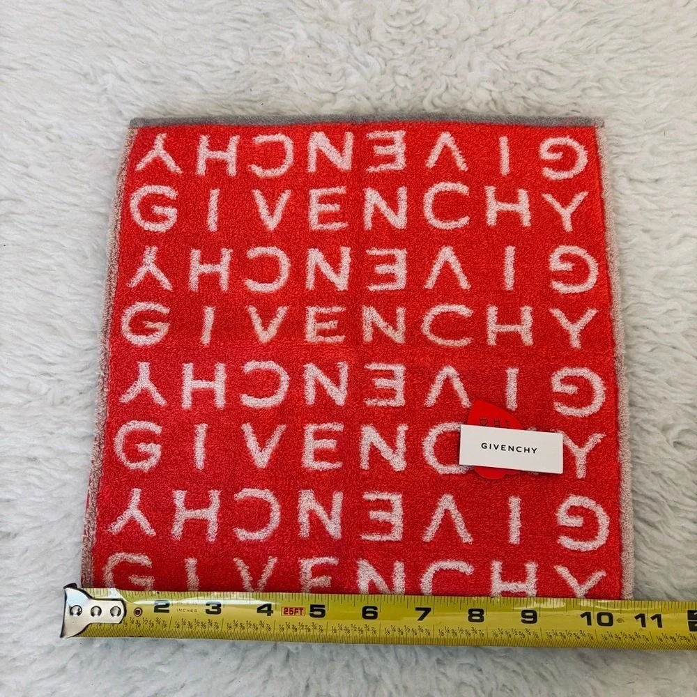Givenchy Red  and White Hand Towel Size 10.5”